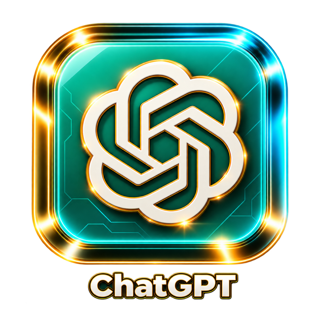 Logo do ChatGPT, assistente de Inteligência Artificial para criação, pesquisa, aprendizado e desenvolvimento de ideias.