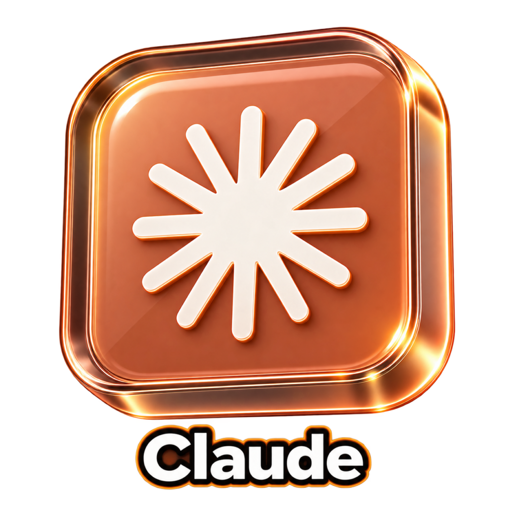 Logo do Claude, assistente de Inteligência Artificial para criação, análise e desenvolvimento de conteúdos.