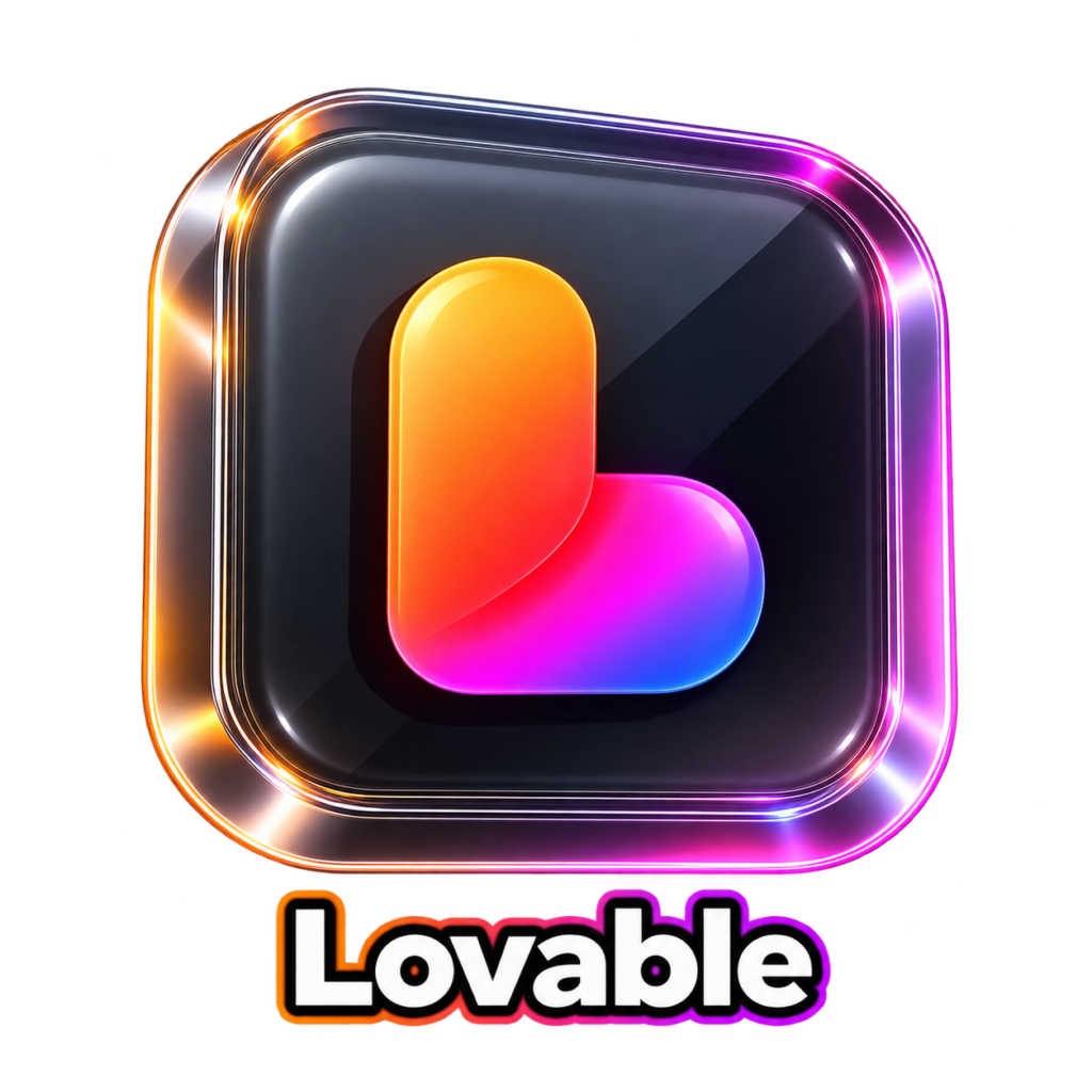 Logo do Lovable, plataforma de Inteligência Artificial para criação de sites e aplicações.