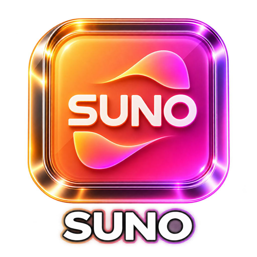 Logo do Suno, plataforma de Inteligência Artificial para criação e geração de músicas.